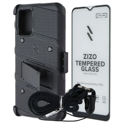 ZIZO Bolt Series Case / Holster / Glass for Samsung Galaxy A02s - Black - Image 1 of 4