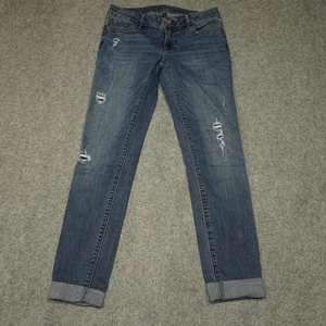 White House Black Market Women's The Skimmer Denim Blue Jean's Size 4 Pockets - Picture 1 of 11