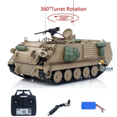 Tongde 1/16 RC Military Tank M2412-C M113A2 APC 360Turret Infrared Light Sound - Image 1 of 4