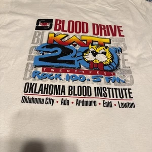 Vintage KATT FM 100.5 T Shirt 90’s Single Stitch Blood Drive Rock Oklahoma City - Picture 1 of 6