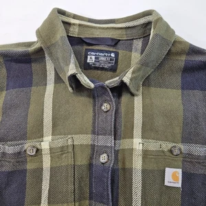 Carhartt lockere Passform schweres langärmliges kariertes Damenhemd aus Twill Größe X-Large - Bild 1 von 6