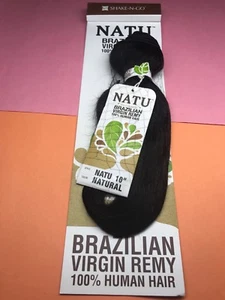 NATU_BRAZILIAN VIRGEN_SHAKE_N_GO_SIN PROCESAR 100%_PAQUETE DE CABELLO HUMANO_10""_#Natural - Imagen 1 de 3