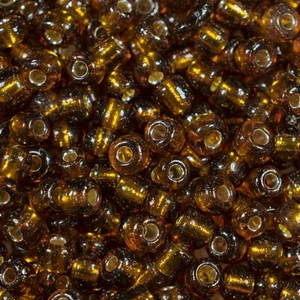 4mm 6/0 GOLDEN BROWN Silver-Lined Glass Seed Beads ? Approx. 700 Beads 50g Pack - Picture 1 of 3