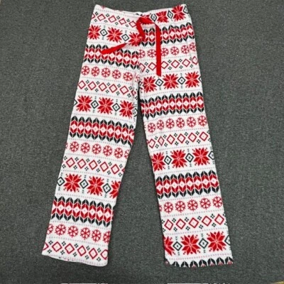 Женские пижамы Bobbie Brooks размер L пушистый флисовый принт со снежинками белые - Изображение 1 из 4