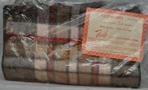 The Glengary Plaid Scarf by Faribo 12" x 60" 100% Acrylic Brown/White/Red Plaid - Picture 1 of 8