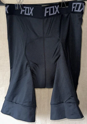 FOX Cycle Bike Shorts Liner Size 30 Poly Spandex Black with Blue Contour Pad - Image 1 of 4