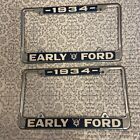 Vintage 1934 EARLY FORD V8 Metal LICENSE Plate FRAME PAIR (2) Flathead Truck