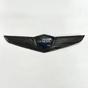Front Hood Carbon Black Emblem for 2017 2020 Hyundai Genesis G80 - Picture 1 of 5