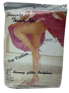 Sheerly Touch-Ya Shimmy Glitzer Strumpfhose Queen Size 165-250 lbs. Off White - Bild 1 von 2