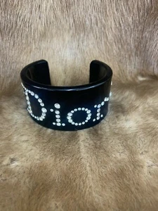 Authentic Christian Dior Black Rhinestone Cuff - Picture 1 of 1