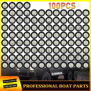 100x 3/4" White Bullet Clearance Light LED Side Marker Light Round Trailer Truck - Picture 1 of 9