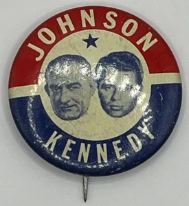Kennedy Johnson Political campaign button 1.125" - Picture 1 of 3