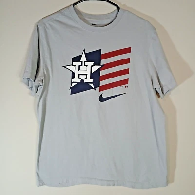 Nike Houston Astros Baseball Grey T-Shirt Texas Flag Men's Size Medium AA034 - Image 1 of 4