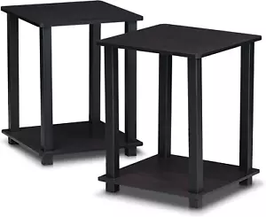 Simplistic Set of 2 End Table, Dark Walnut - Picture 1 of 12