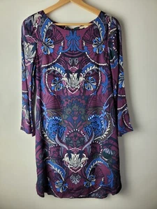 White Stuff Women Size 8 Purple Floral Pattern Dress Casual Smart Winter Party - Picture 1 of 12