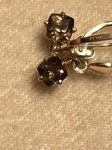 Garnet Earrings Leverback 14K Yellow Gold - Picture 1 of 9