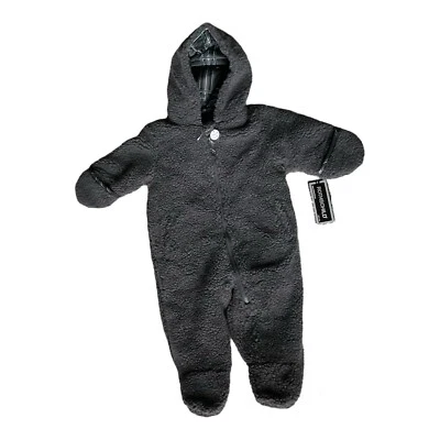 Carrinho de bebê S Rothschild & Co com capuz falso sherpa com pés, carvão, 12 meses - Imagem 1 de 4