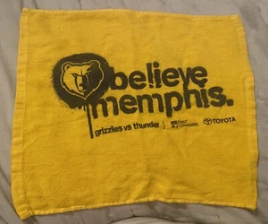Memphis Grizzlies Vs OKC Thunder NBA Playoffs Yellow Towel 14x17 BELIEVE - Picture 1 of 2