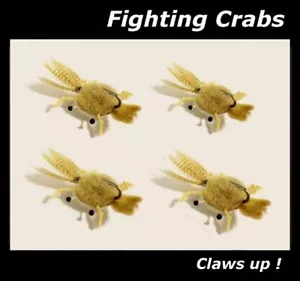2025- 4 x Saltwater Fighting Crab Flies for Fly Fishing rod reel line leader - Picture 1 of 1