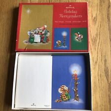 Vintage Hallmark Holiday Merrymakers Christmas Greeting Cards Boxed 25 Ct - Rare