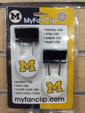 MICHIGAN WOLVERINES 2 PACK OF CLIPS FOR BAGS MONEY OFFICE PAPERWORK BRAND NEW Cover
