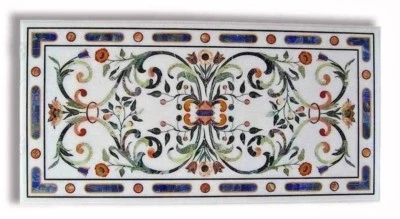 48" x 24" Table Top marquetry pietra dura inlay handmade decor - Image 1 of 2