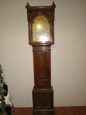 GUSTAV BECKER 2 WEIGHT ANTIQUE GRANDFATHER CLOCK  Works Cover