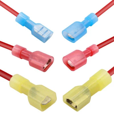 50/300PC Spade Wire Electrical Crimp Terminals Nylon Fully Insulated Connectors - Image 1 of 4