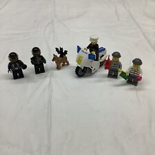 Lego Police Officer Minifigures Lot, Includes Motorcycle, Dog, Prisoner, Etc