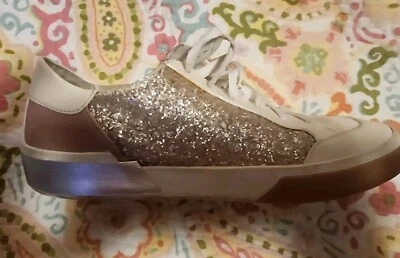 Dolce Vita Womens Zulika Sneaker Gold/Beige Sparkle Size 9.5 Medium  - Image 1 of 4
