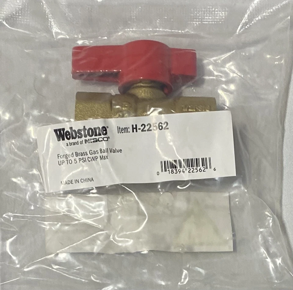 Webstone Gas Ball Valve Brass 600 WOG H22562