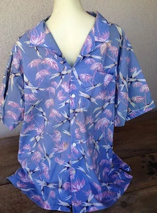 Kula Bay Honolulu Bamboo Herren Hawaiihemd Made n Hawaii 2XL XXL Blau Hellbraun Navy - Bild 1 von 2