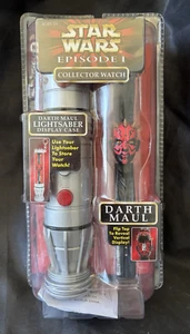 1999 Star Wars Episode 1 Darth Maul COLLECTOR WATCH With LIGHTSABER Display Case - Picture 1 of 6