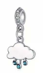 Cloud Raindrops In the style of Pandora Alloy Spacer Bead Pendant Charm - Picture 1 of 3