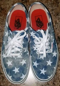 Zapatos para mujer Vans auténticos de mezclilla lavados con ácido y estrellas blancas RARO 2015 talla 8,5 - Imagen 1 de 20