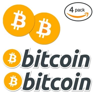 PAQUETES DE 4 pegatinas de vinilo troqueladas con logotipo de Bitcoin - calcomanías de la mejor calidad, ¡envío GRATUITO! - Imagen 1 de 4