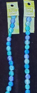 2 Fili 12mm Blu Argento Foglio Lenticchie Perline Galleria Artigianato Creazione Gioielli - Foto 1 di 5