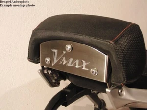 Sissybar End Plate, Fits Yamaha Vmax 1700 Sissybar, Silver with Inlay - Picture 1 of 8