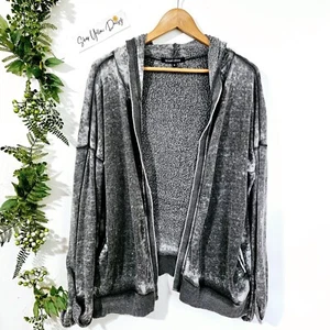 Cardigan donna grigio con cappuccio Ocean Drive M surfista sbiadito invecchiato ~ SW107.11 - Foto 1 di 6