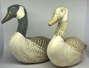 Set of 2 Vintage Door Stop Canadian Geese Cabin Decor Lodge 14" Tall - 2lbs Each - Picture 1 of 5