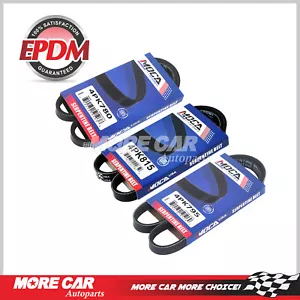 3PC Belt Kit -Alt-AC-PS Fit 1992-1995 Honda Civic 1.5 4PK780-4PK795-4P815 - Picture 1 of 9