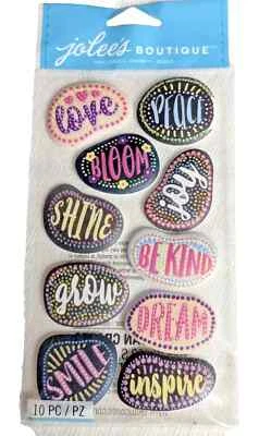Jolee's Boutique Positive Rocks Scrapbooking Stickers Acrylic Embellishments NEW - Image 1 of 4
