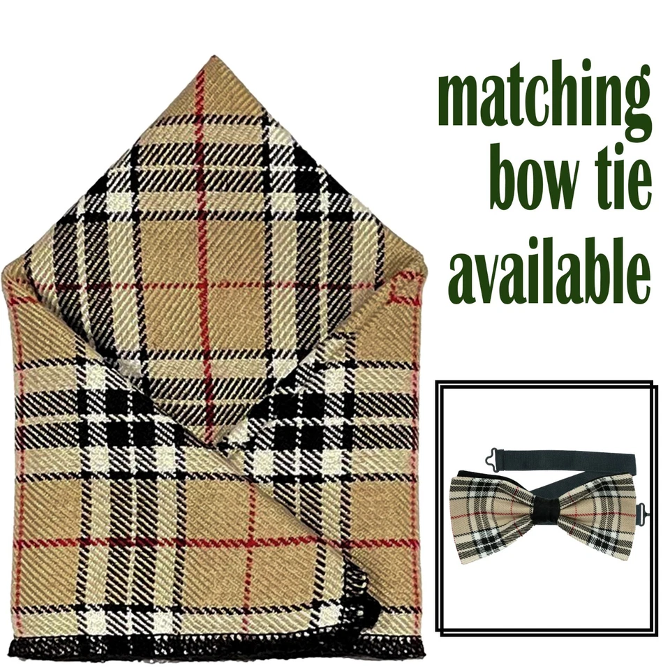 Nova Check Tartan Bolso Quadrado e Laço Casamento Baile Ano Festa Hogmanay - Imagem 1 de 1