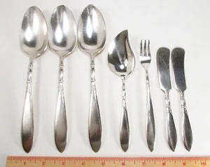 1910 Lot 7 1847 Rogers Bros. Queen Ann St. Moritz Silverplate Mixed Flatware - Picture 1 of 7