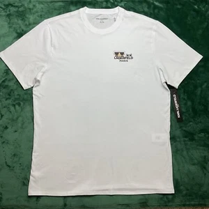 KARL LAGERFELD Men’s Short Sleeve T-Shirt Paris Size X-LARGE White w/Black - Picture 1 of 12
