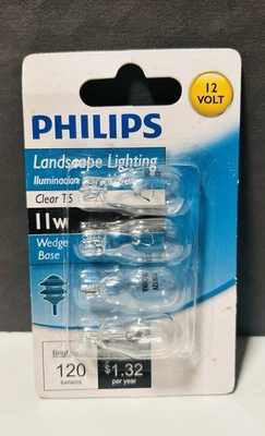 New Philips Landscape Lighting 11-Watt Clear T5 12-Volt Wedge Base 4 Pack - Image 1 of 2
