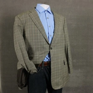 John Nordstrom Herren Sport Mantel Freizeit Jacke 48R Herrinbone Braun Wolle Seide - Bild 1 von 14