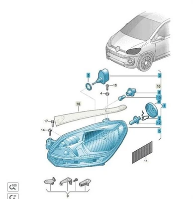 Original Halogen Scheinwerfer vorne links VW UP 1S1941015AB Neu - Bild 1 von 3