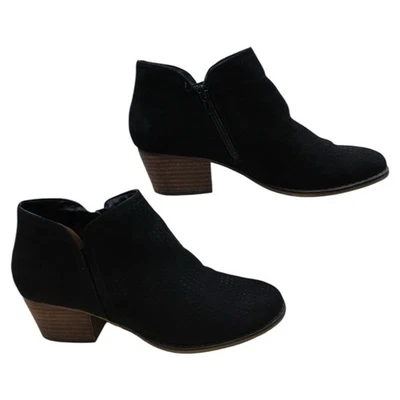 LifeStride Blake Black Ankle Booties Women’s Size 10M Faux Suede Block Heel NIB - Image 1 of 4