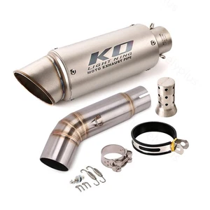 Slip-On For Suzuki GSXS750 GSR750 BK750 Exhaust Mid Pipe Mufflers With DB Killer - Picture 1 of 12